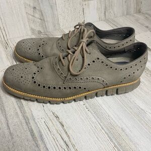 Cole Haan Zero Grand Wingtip Oxford Rockridge/Hawthorn Lace Up Suede Size 11.5